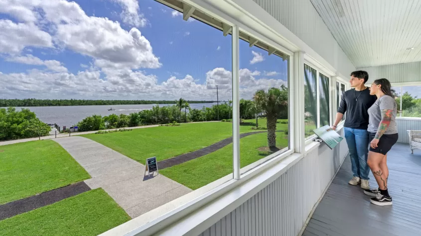 Visitors on Second Floor Porch