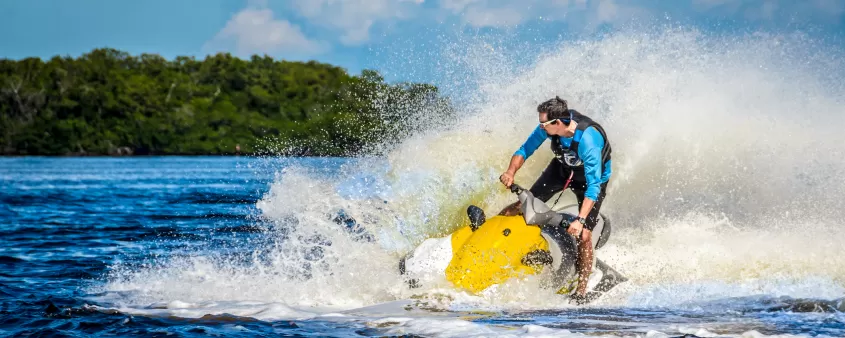 Rider on a jet ski